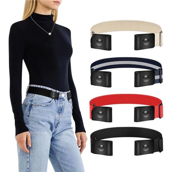 Buckle Free Elastic Belt Invisible No Buckle Stretch Slim Waist Belt For Jean main image 5